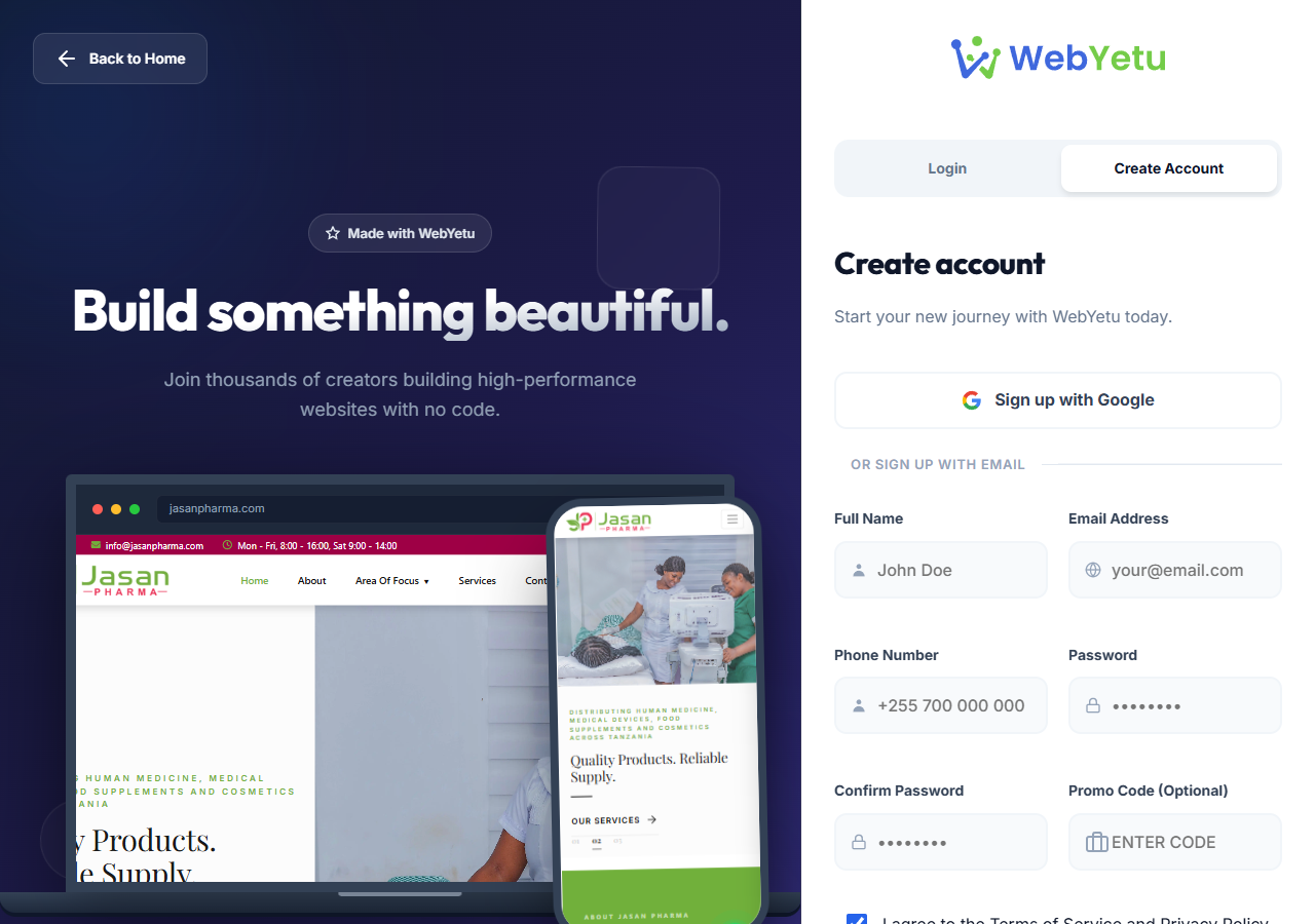 How to Create an Account on WebYetu
